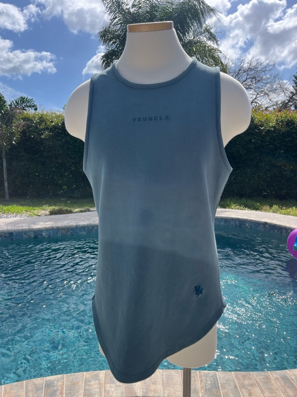 YoungLA Men’s Slate Blue Sleeveless Tank Top Medium